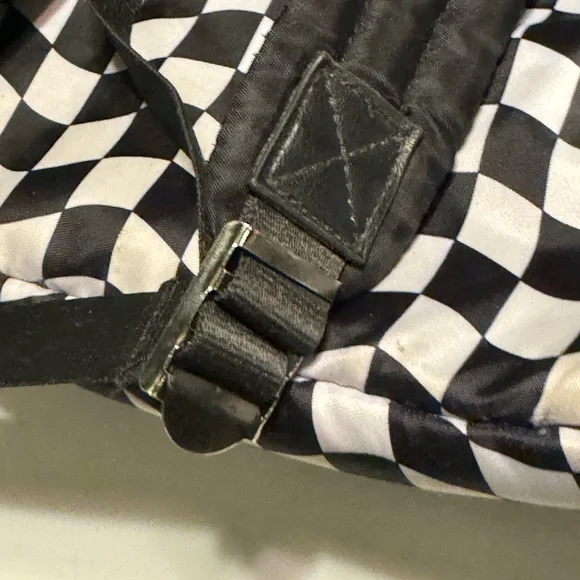 High End Black & White Checkered Women’s Padded Backpack Laptop Bag FIXED - Picture 6 of 9